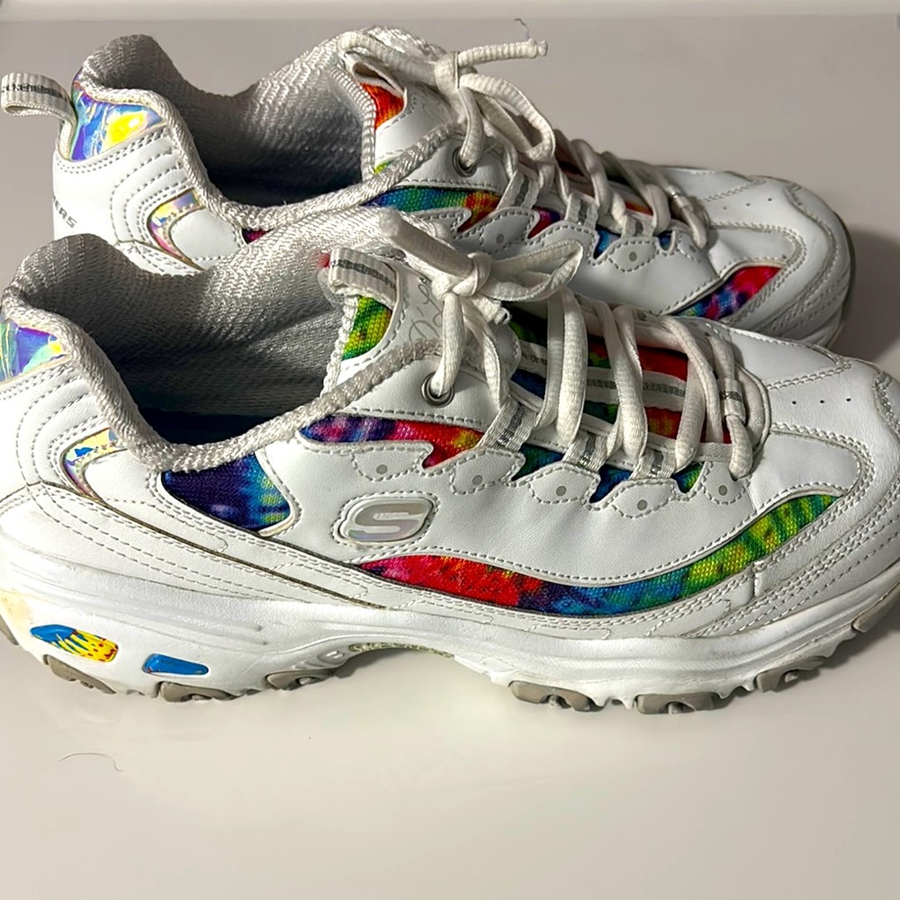 Skechers Kids' White and Multicolor Sneakers